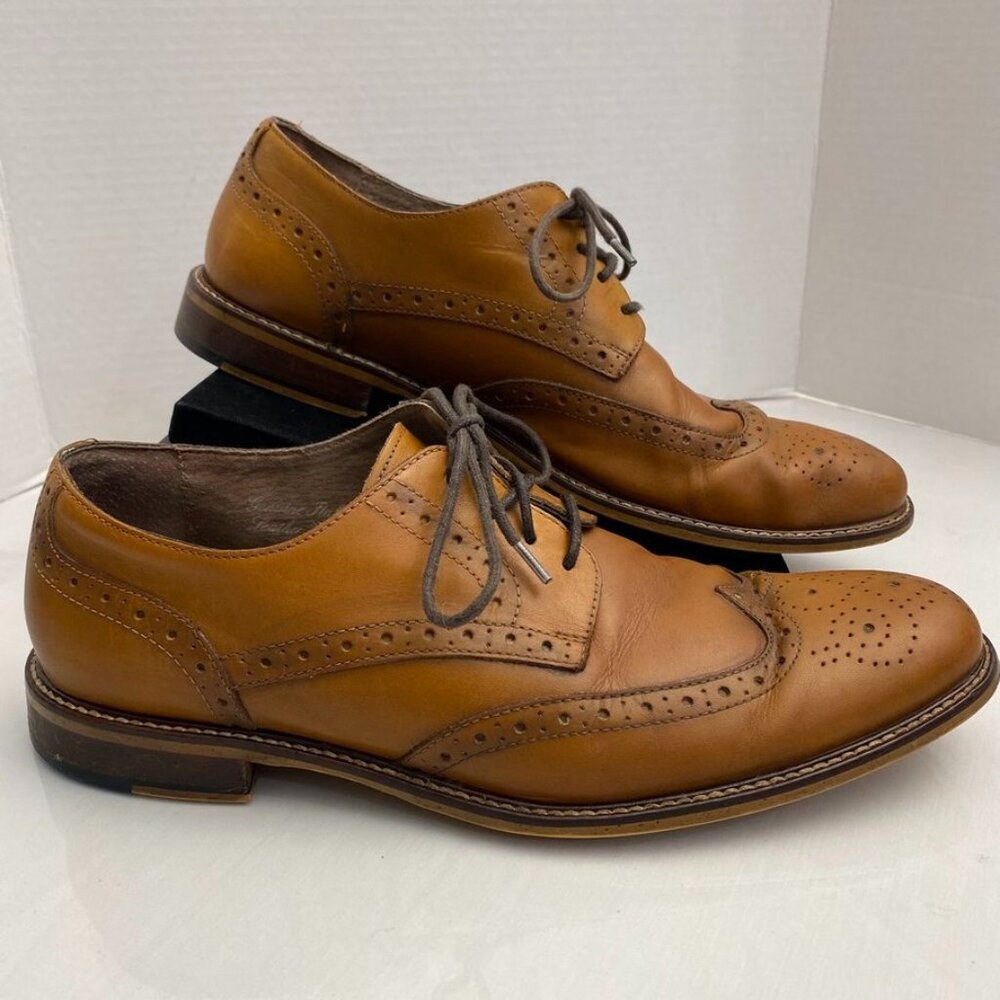 JOSEPH ABBOUD Wingtip Oxford Brogue Tan Leather Size 11